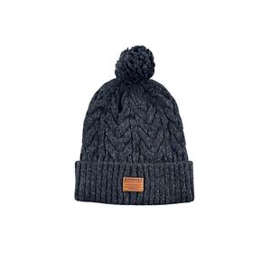 Superdry Premium Mens Grey Cable Knit Pom Pom Beanie Hat M90001NR One Size